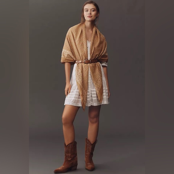 Lotte Erfurt Hjorth Floral Scarf chic comfy soft versatile boho Anthropologie - Picture 8 of 8